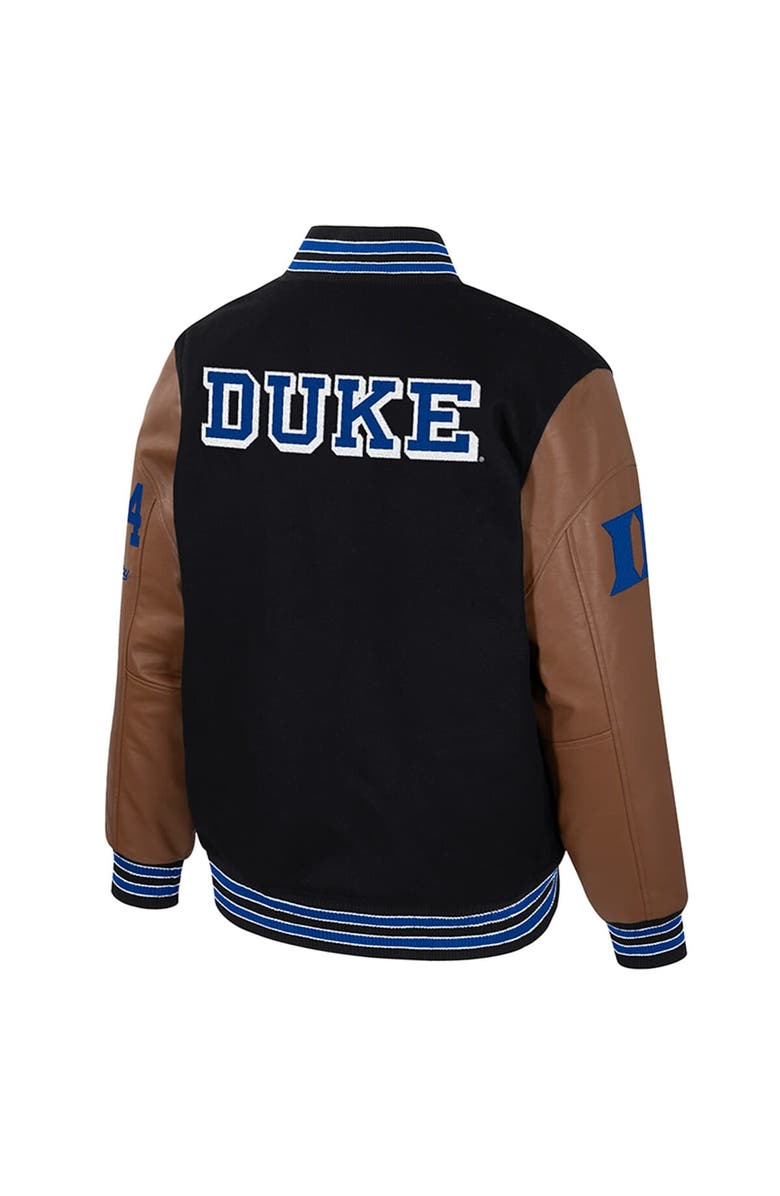 COLOSSEUM Men's Colosseum  Black Duke Blue Devils Letterman Full-Snap Varsity Jacket, Alternate, color, 