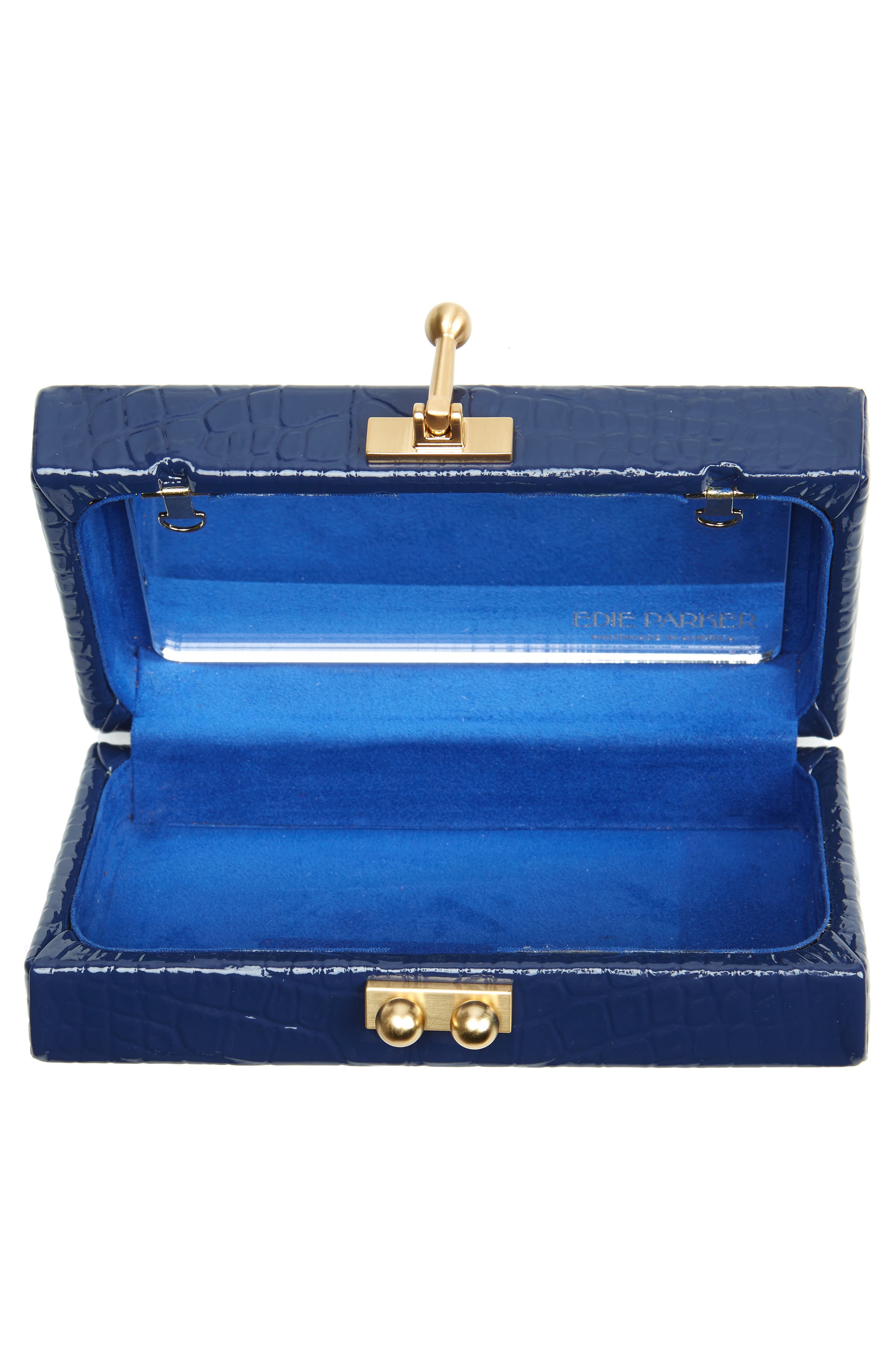 Edie Parker Jean Embossed Leather Box Clutch, Alternate, color, 