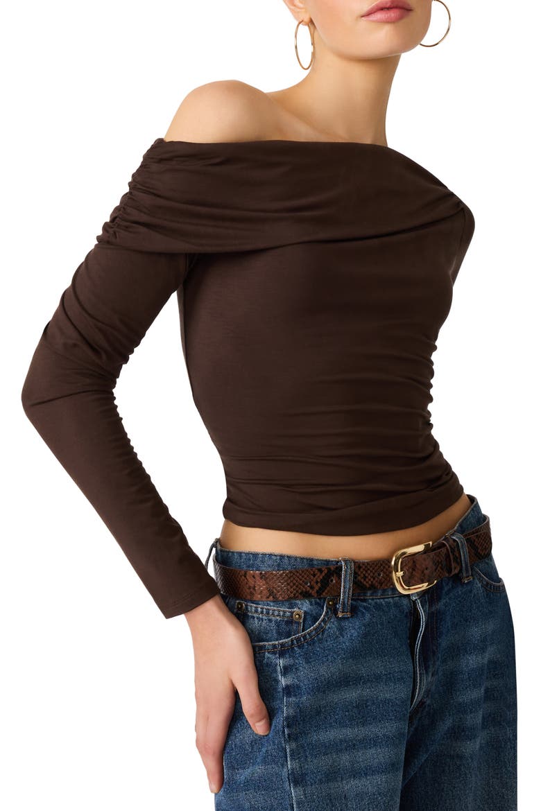 Ryder Off the Shoulder Knit Top, Main, color, WALNUT