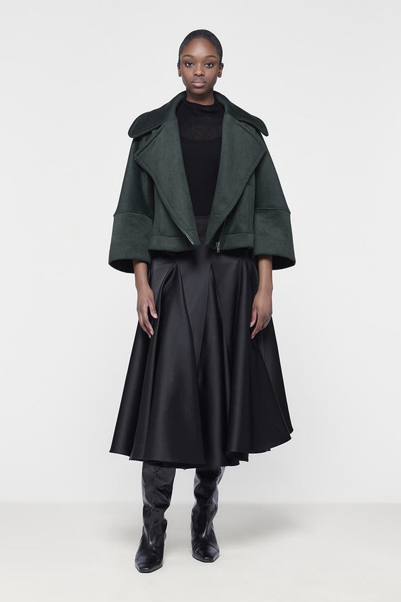 Boxy Biker Jacket, Alternate, color, Green