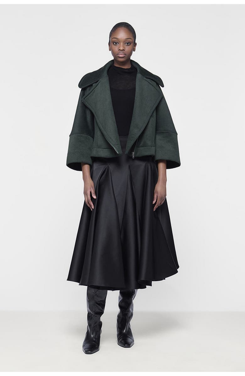 Leem Boxy Biker Jacket, Alternate, color, Green