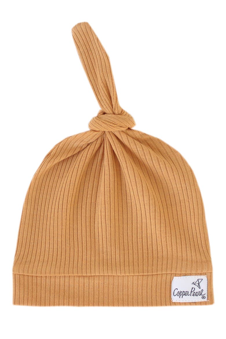 Dolce Solid Top Knot Rib Hat, Main, color, ORANGE