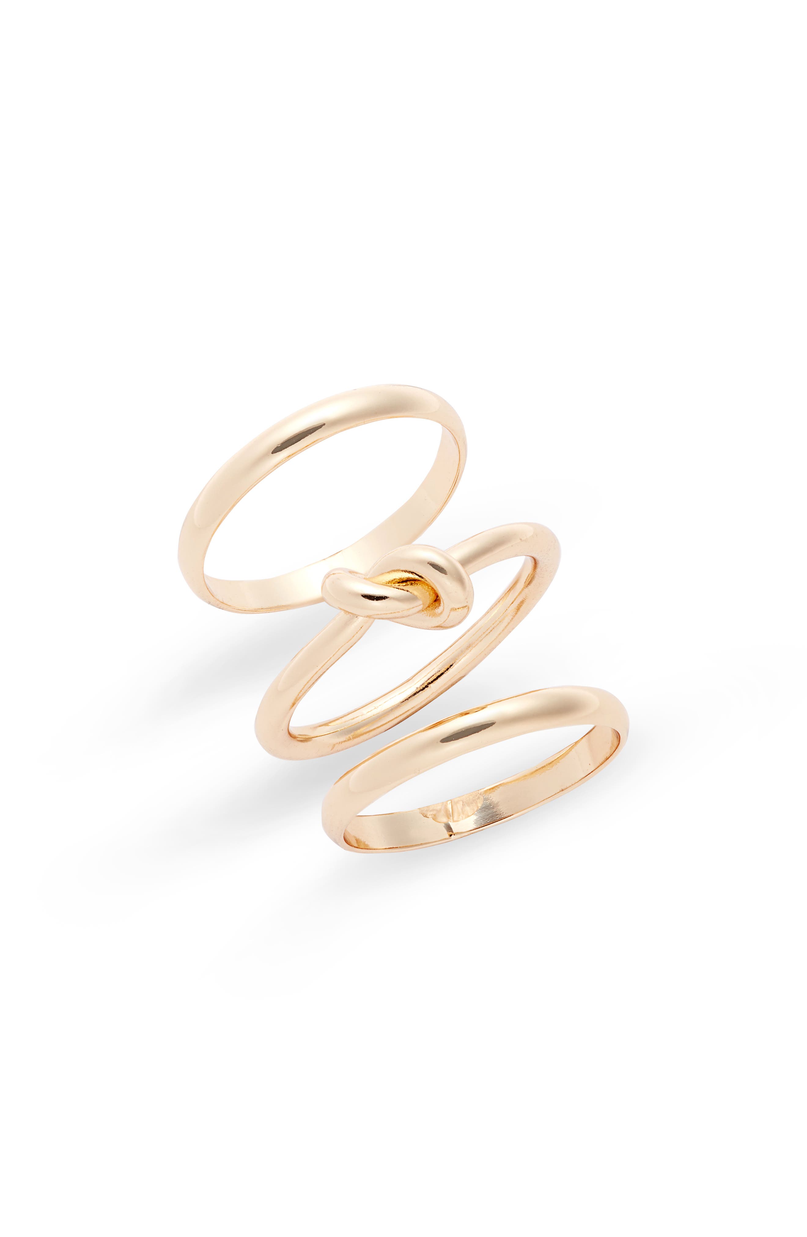 Halogen® Set of 3 Knotted Stacking Rings (Women) | Nordstromrack