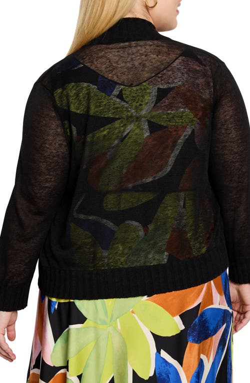 Nic + Zoe Nic+zoe Linen Blend Bolero Cardigan In Black Onyx