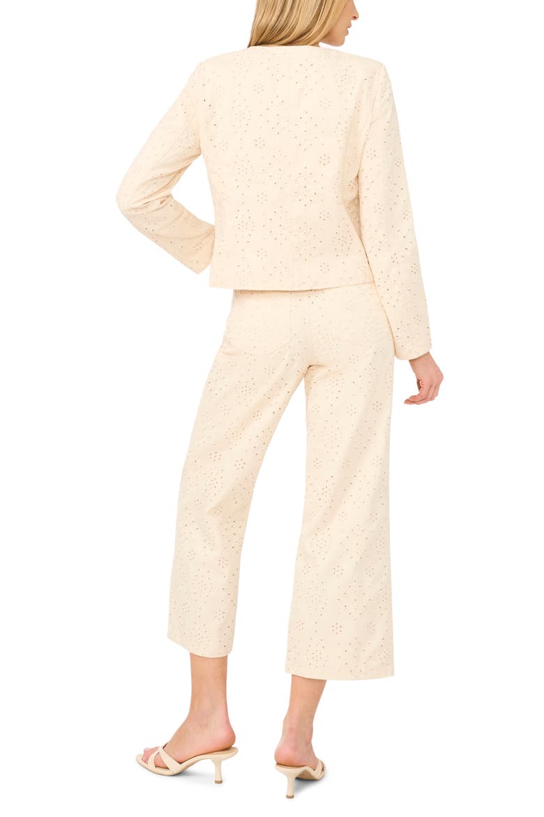 Eyelet Crop Jacket, Alternate, color, WARM VANILLA