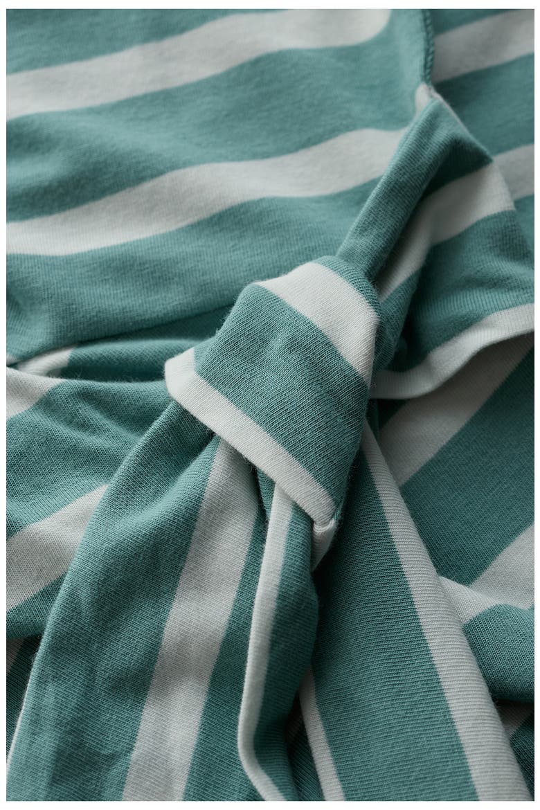 Fettling Stripe Tie Waist Jersey Midi Dress, Alternate, color, FALMOUTH MINI CORNISH SARDINE CHALK