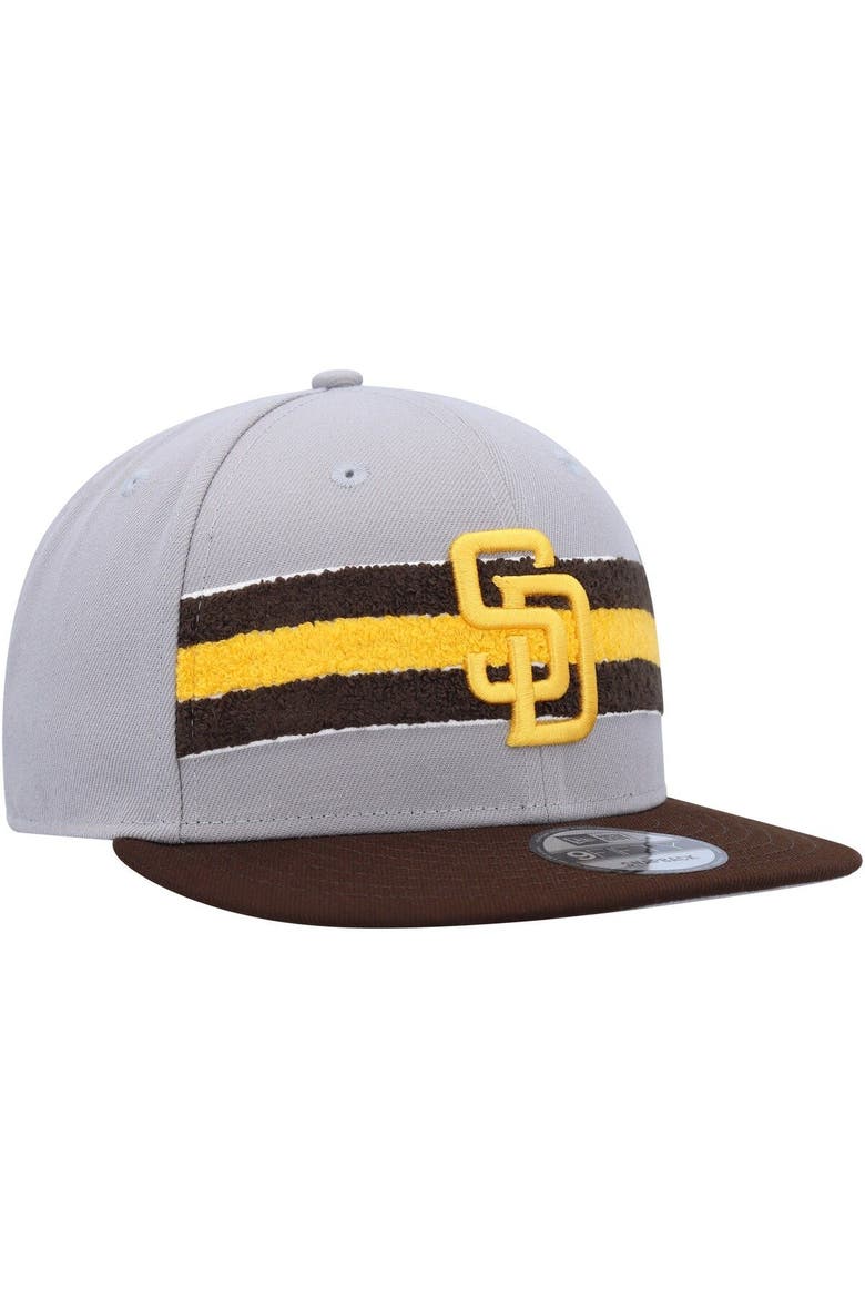Men's New Era Gray/Brown San Diego Padres Band 9FIFTY Snapback Hat, Alternate, color, Brown
