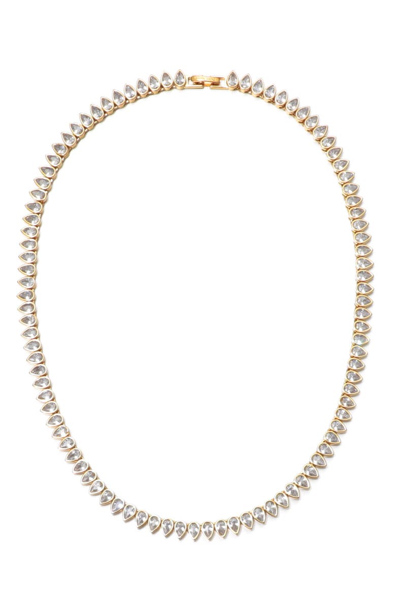 st. Moran Pear Crystal Collar Necklace, Main, color, Gold