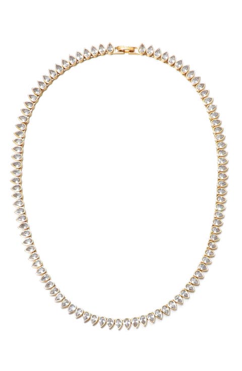 Pear Crystal Collar Necklace