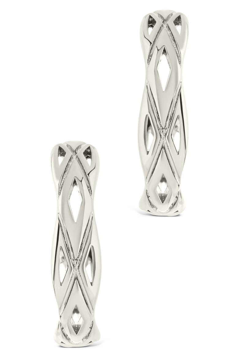 Esmeralda Abstract Hoop Earrings, Alternate, color, SILVER