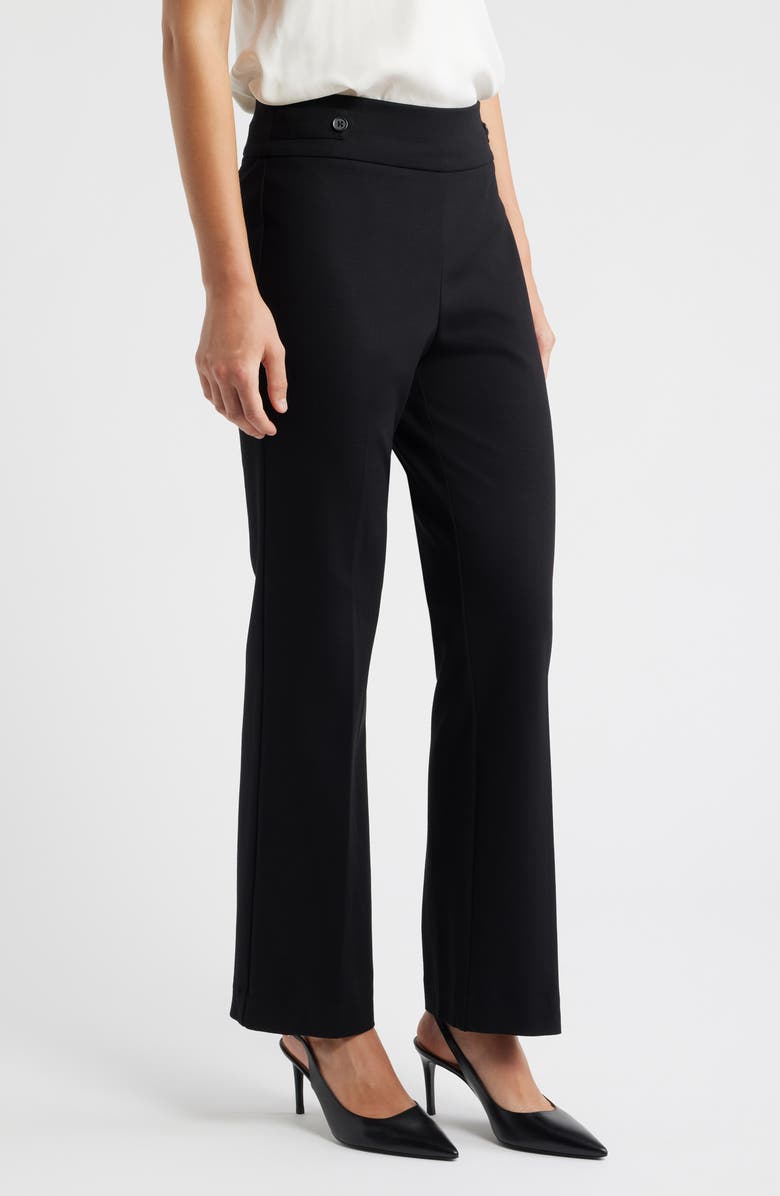 AK ANNE KLEIN Side Tab Pull-On Straight Leg Pants, Alternate, color, Anne Black