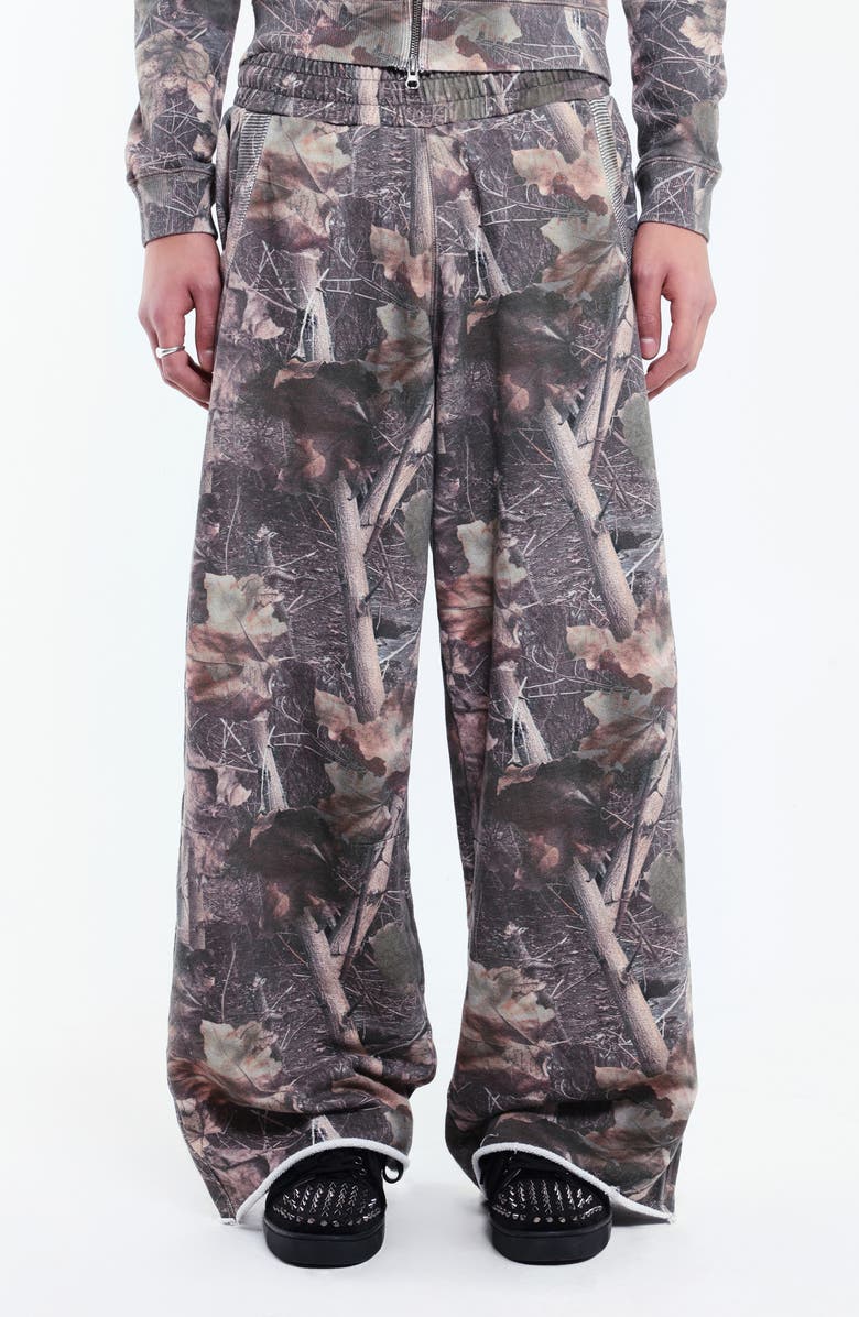 JADED LONDON Woodland Camo Print Monster Sweatpants, Main, color, Camo
