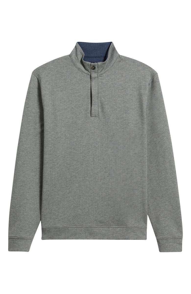 johnnie-O Rubin Herringbone Quarter Zip, Alternate, color, Charcoal