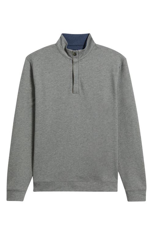 Johnnie-o Rubin Herringbone Quarter Zip In Gray