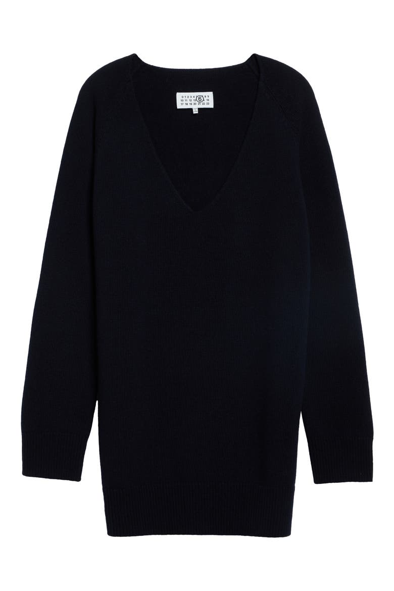 Wool Blend V-Neck Sweater, Main, color, NAVY