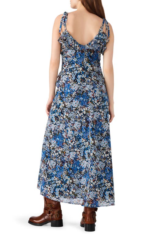 Steve Madden Adalina Floral Tie Strap Dress In Blue