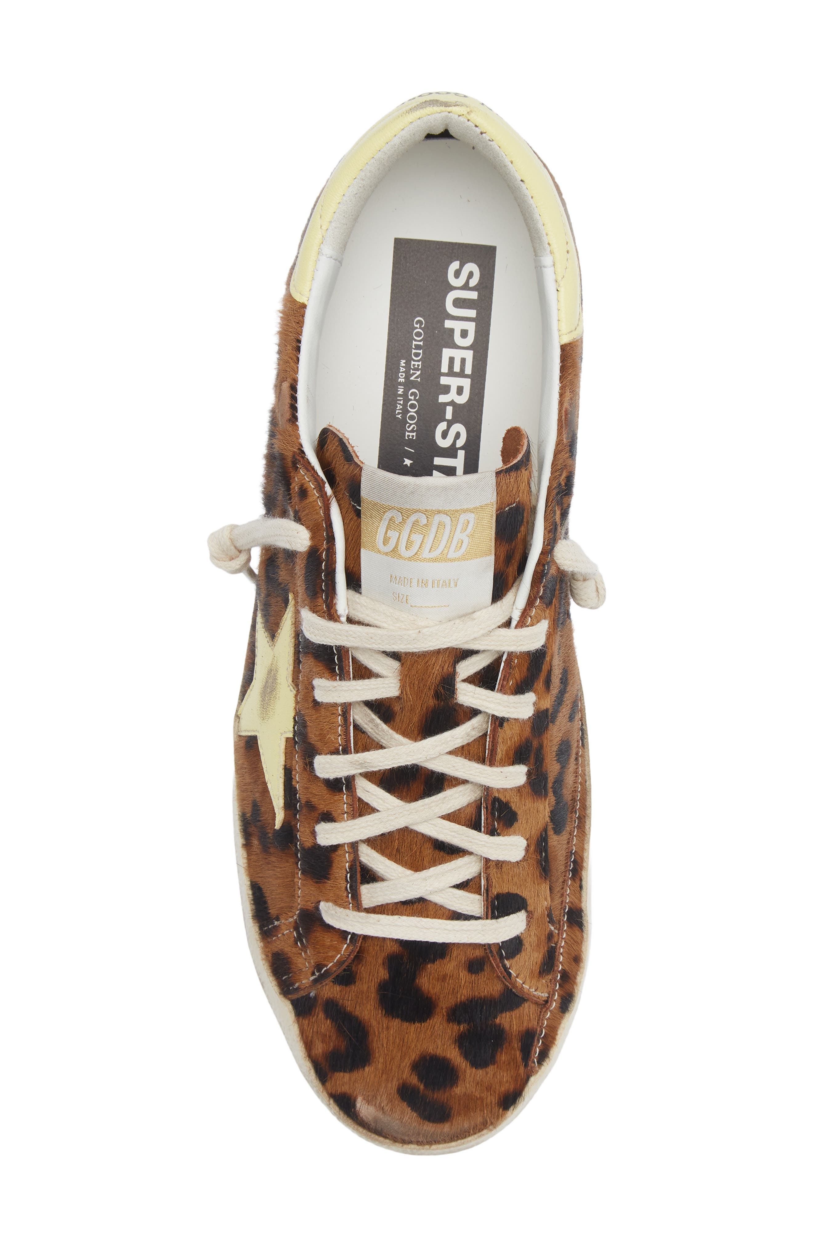 Golden Goose Super Star Genuine Calf Hair Sneaker, Alternate, color, Leopard/ Pale Yellow