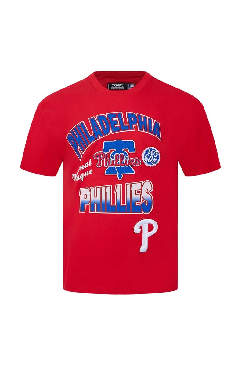 PRO STANDARD Men's Pro Standard Red Philadelphia Phillies Turn It Up Dropped Shoulder T-Shirt, Alternate, color, Red