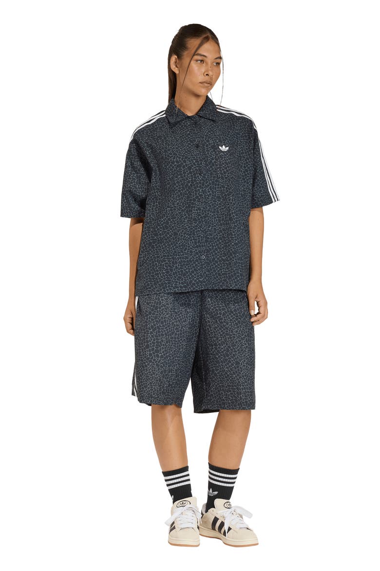 AOP Short Sleeve Shirt, Alternate, color, BLACK/ GREY SIX
