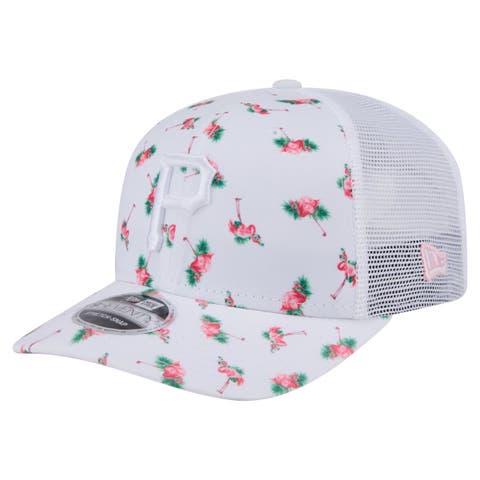 Men's New Era  White Pittsburgh Pirates Flamingo Mesh Back 9SEVENTY Stretch-Snap Hat