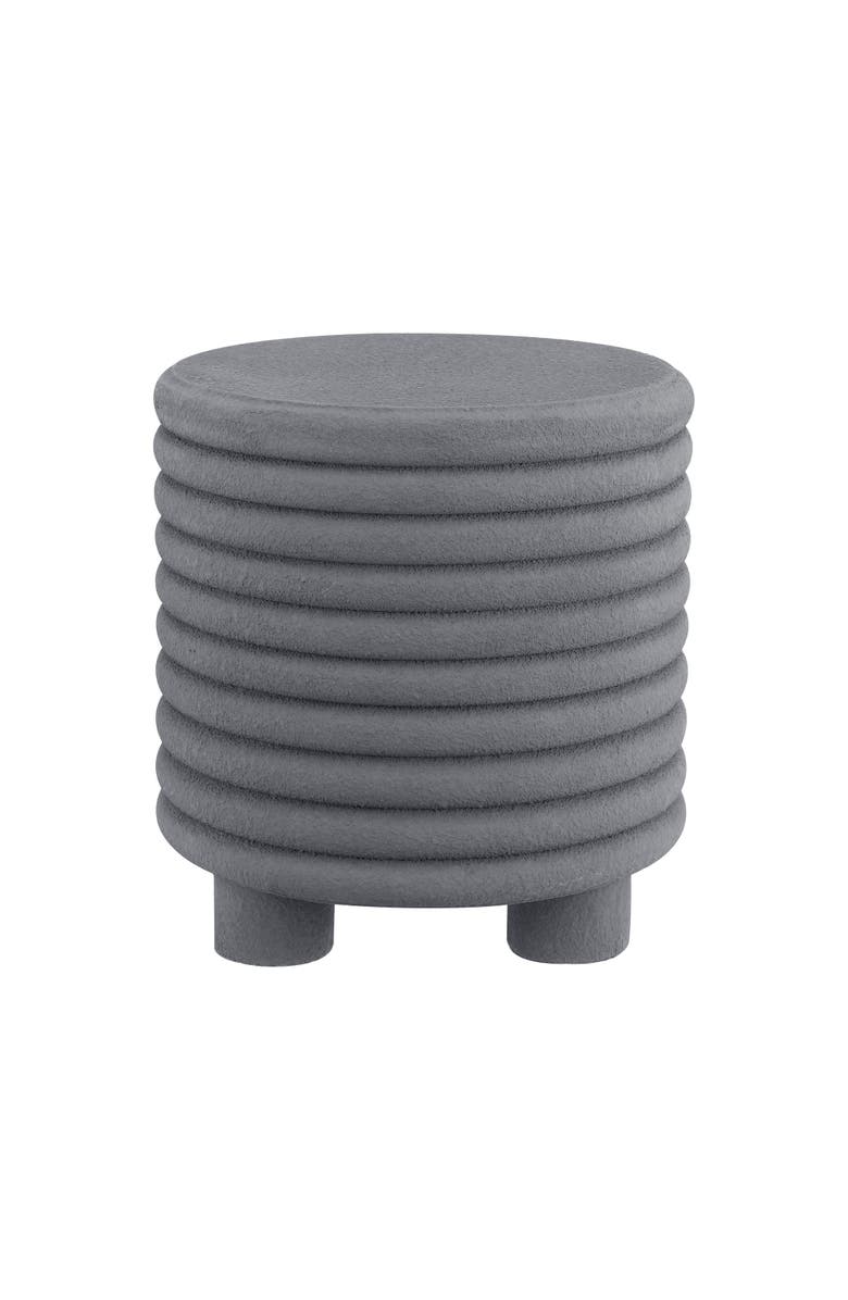 JONATHAN Y Evans 18" Minimalist Modern 3-Legged Drum Indoor/Outdoor Accent Table, Main, color, Gray Frosted