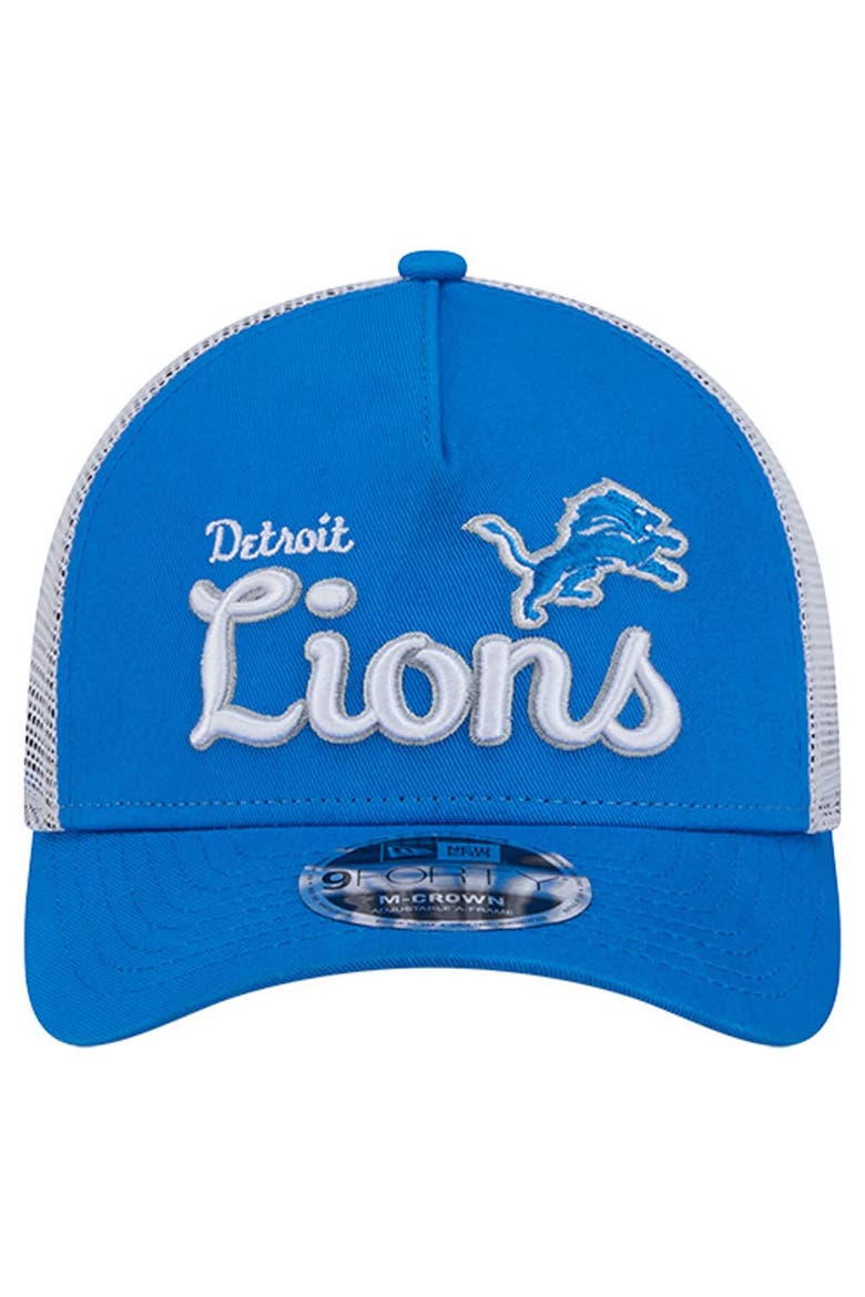 Men's New Era  Blue Detroit Lions Side Lines 9FORTY Adjustable Hat, Alternate, color, Blue