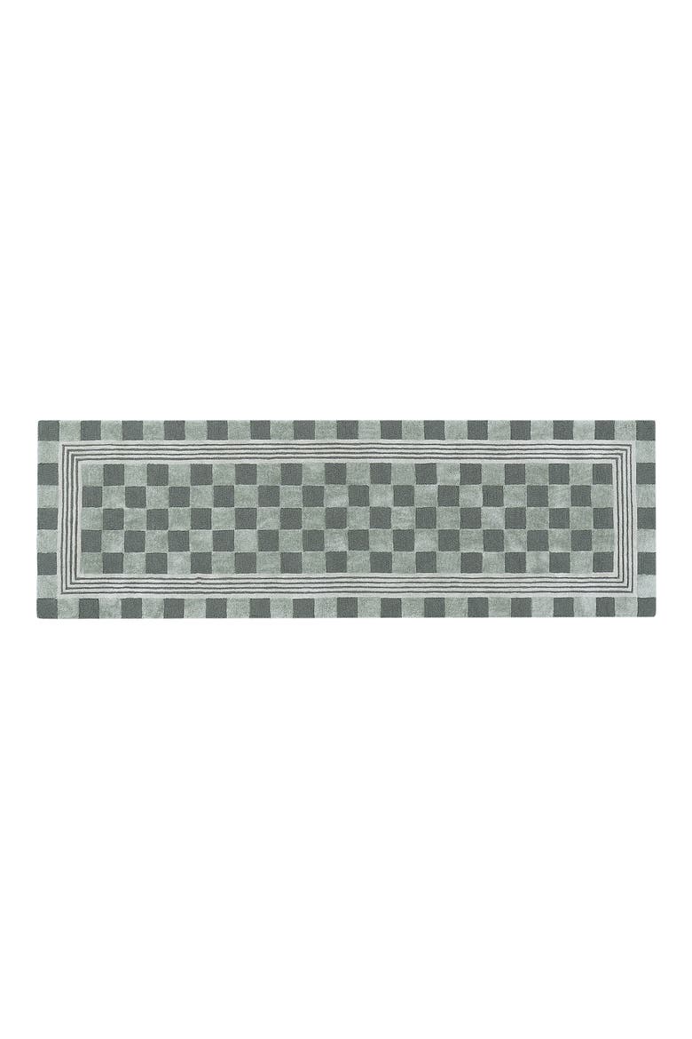 Sage Green Tonal Check Runner, Main, color, SAGE