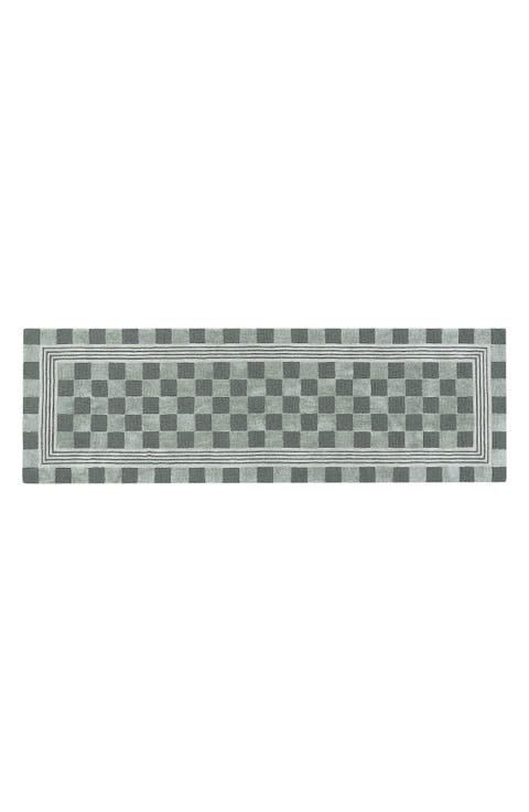 Sage Green Tonal Check Runner