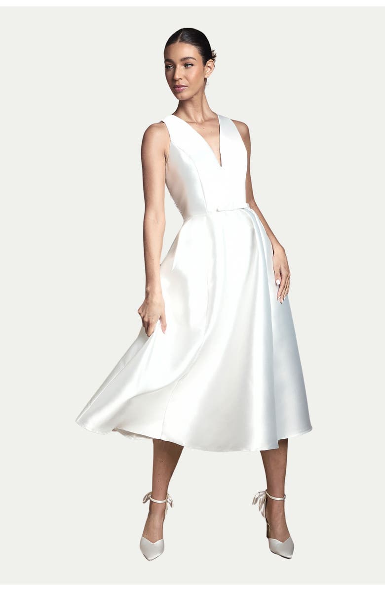 Coast Midi Wedding Dress With Pockets, Main, color, Ivory