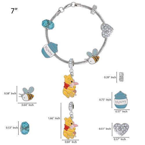 Winnie The Pooh Beaded Charm Bracelet In Metallic