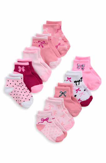 Kids' Bow Print 10-Pack Quarter Socks