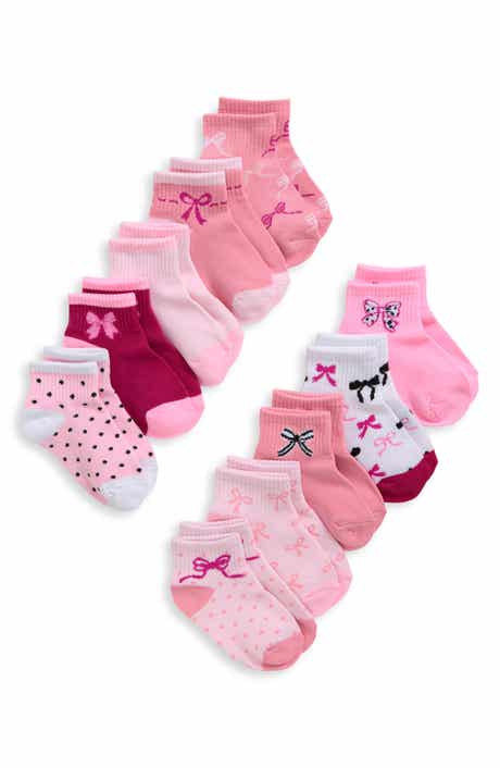 Kids' Bow Print 10-Pack Quarter Socks