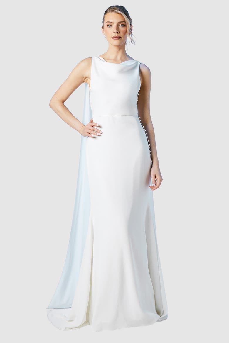 Chiffon Cowl Neck Maxi Dress, Main, color, Ivory