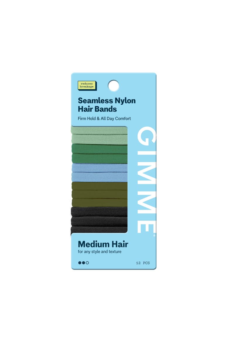 Any Fit Hair Bands, Damage Free Hair Ties Made with Seamless Microfiber Elastics, Main, color, Green