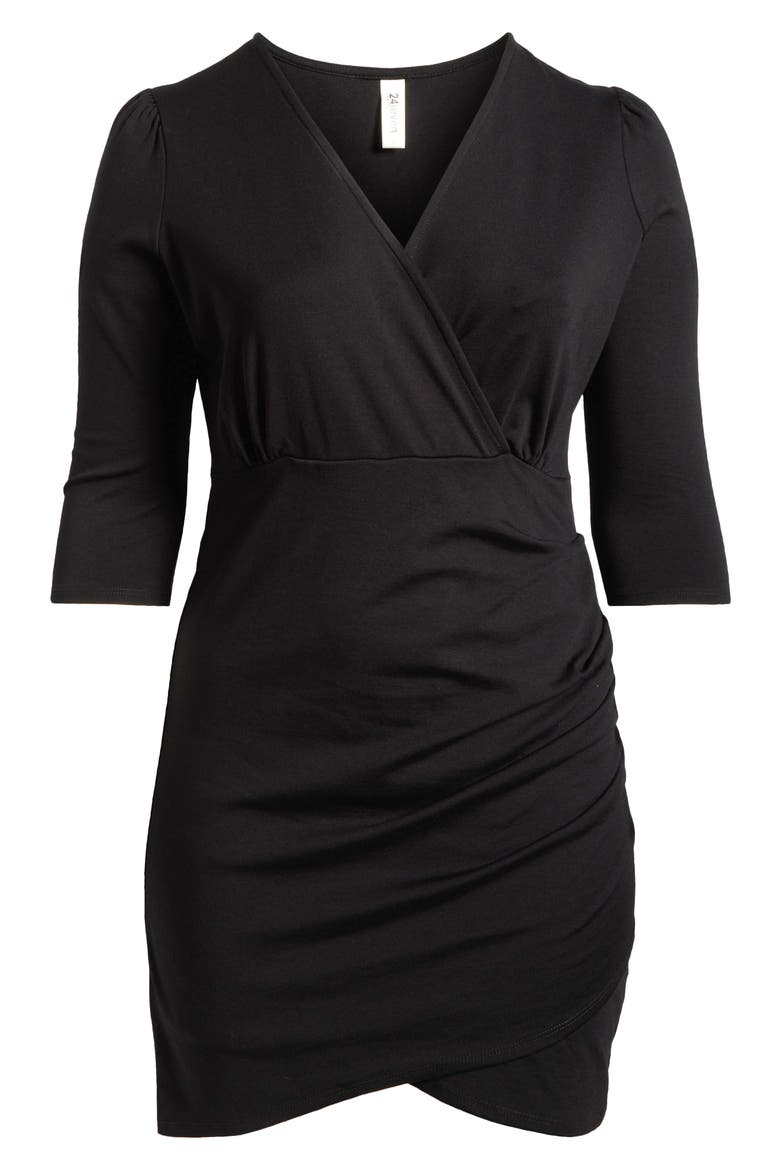 Ruched Dress, Alternate, color, BLACK