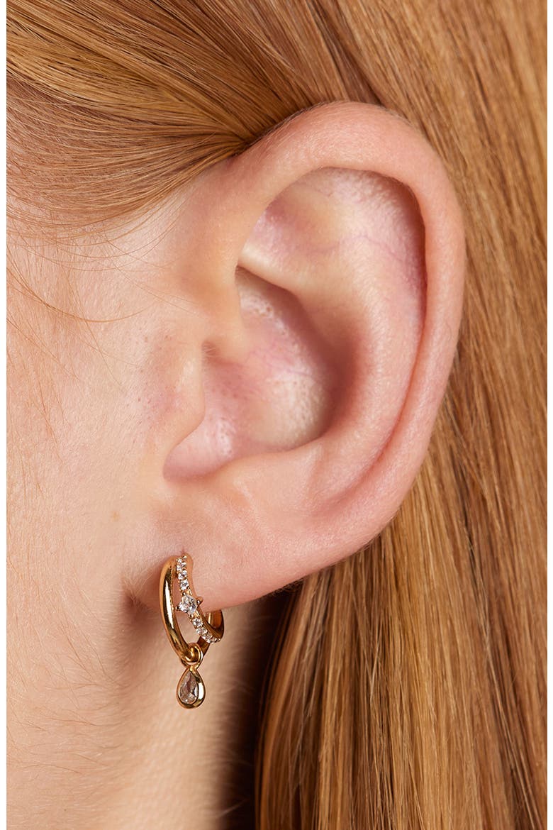 Illusion Ornament Bauble Huggie Hoop Earrings, Alternate, color, GOLD