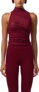 Naked Wardrobe Funnel Neck Semisheer Mesh Bodysuit