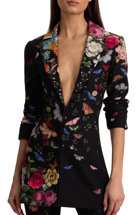 Mya Butterfly & Floral Print Blazer