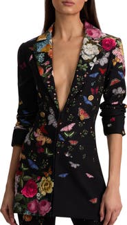 ALICE + OLIVIA Mya Butterfly & Floral Print Blazer