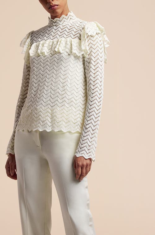 REBECCA TAYLOR REBECCA TAYLOR CHEVRON LACE TOP