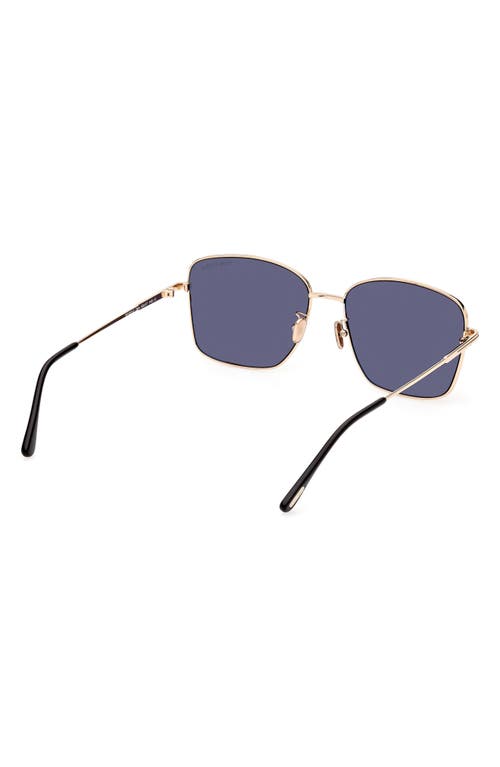 Tom Ford 60mm Gradient Rectangle Sunglasses In Shiny Rose Gold/smoke