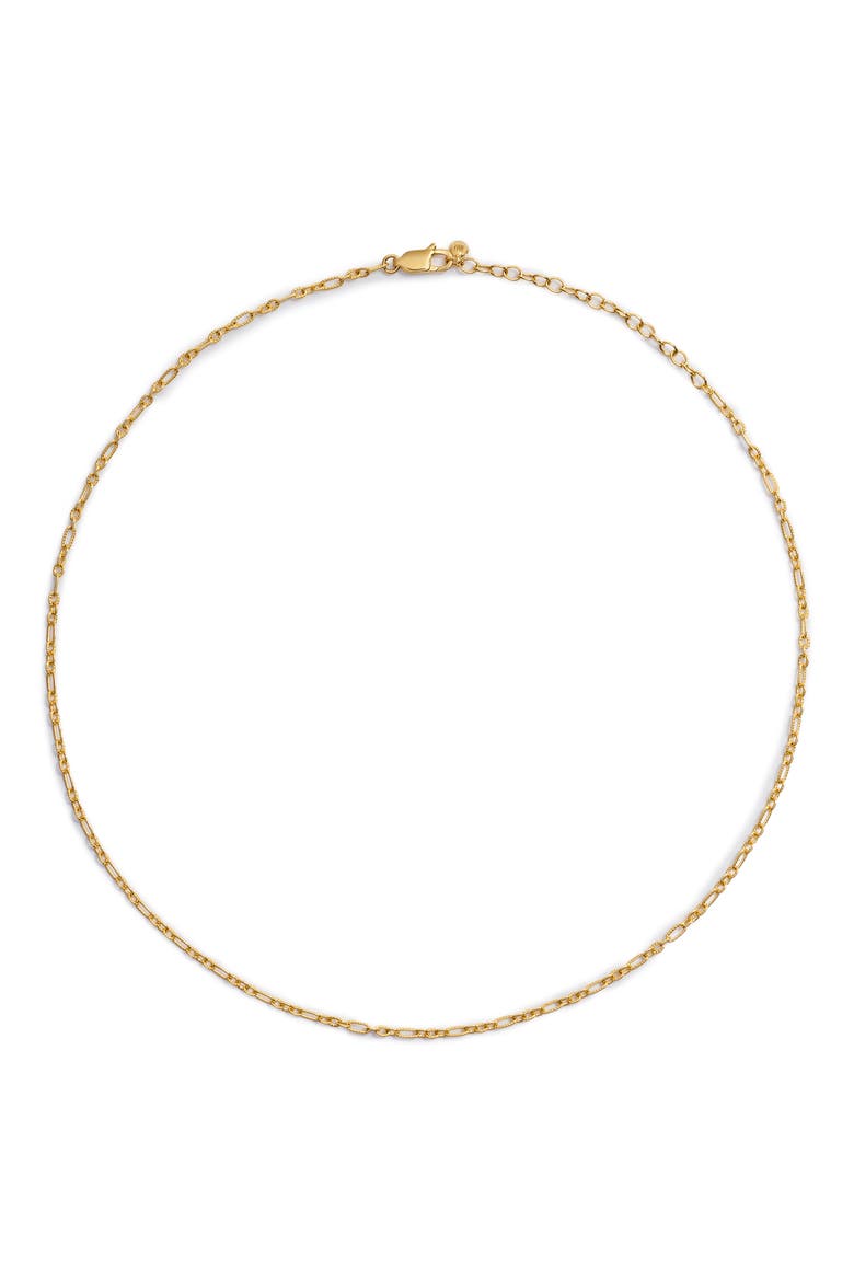 Textured Chain Link Necklace, Main, color, 18K GOLD VERMEIL