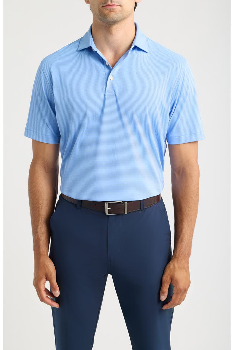 Candor Stripe Mesh Performance Polo, Main, color, ESTATE BLUE