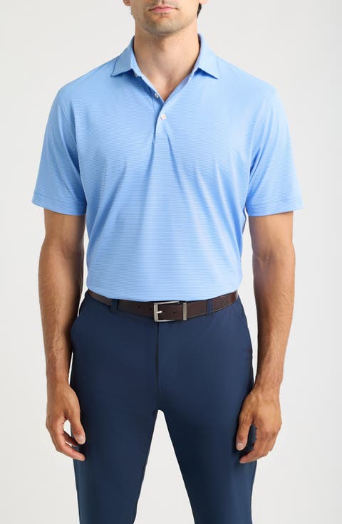 Candor Stripe Mesh Performance Polo
