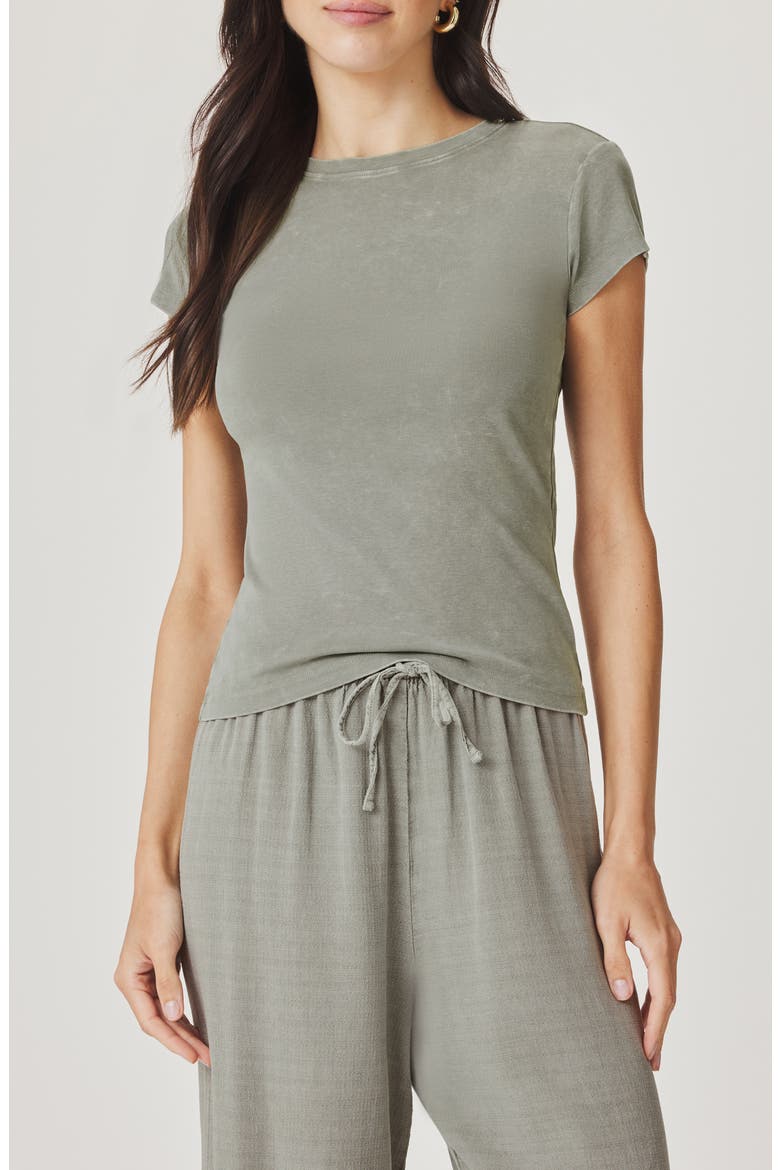 Josie Stretch Jersey T-Shirt, Main, color, EUCALYPTUS GREEN