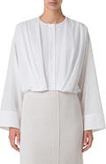 Akris Cotton Voile Crop Button-Up Shirt