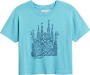 CITY BLUES Crop Cotton Graphic T-Shirt
