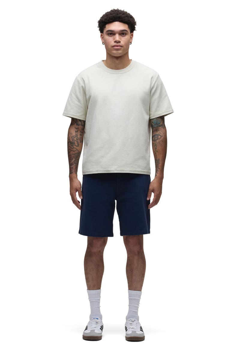 Venice Flat Front Navy Cotton Twill Chino Shorts, Alternate, color, NAVY