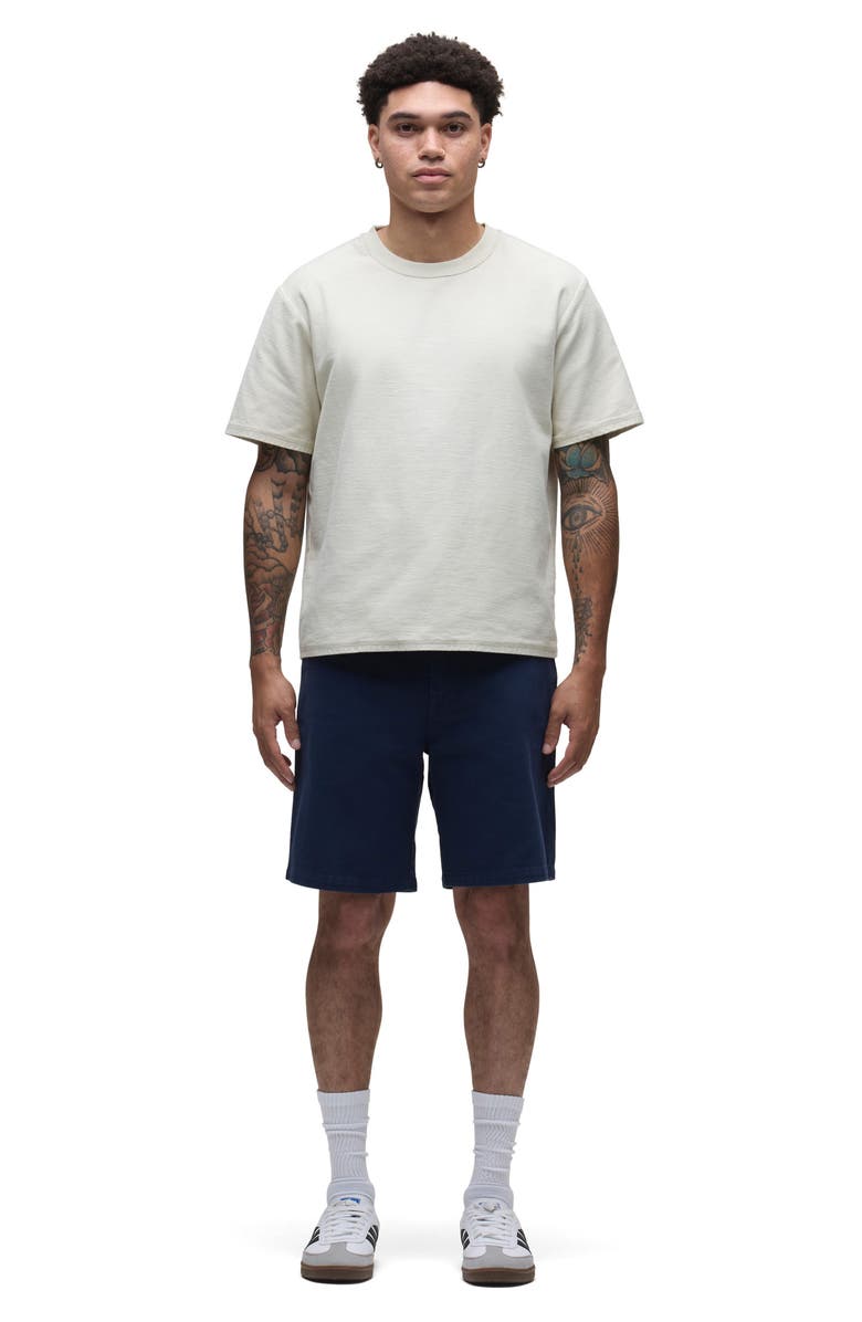 Hudson Jeans Venice Flat Front Navy Cotton Twill Chino Shorts, Alternate, color, Navy