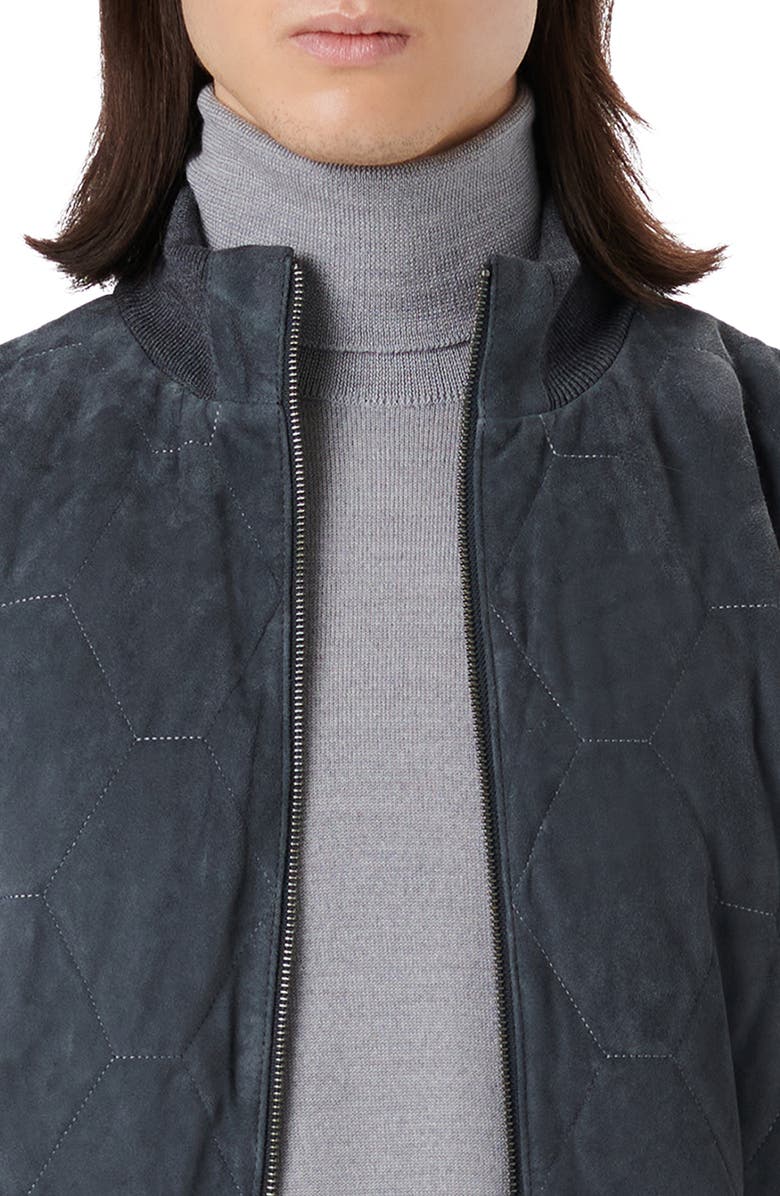 Bugatchi Suede Front Wool Sweater Jacket, Alternate, color, 